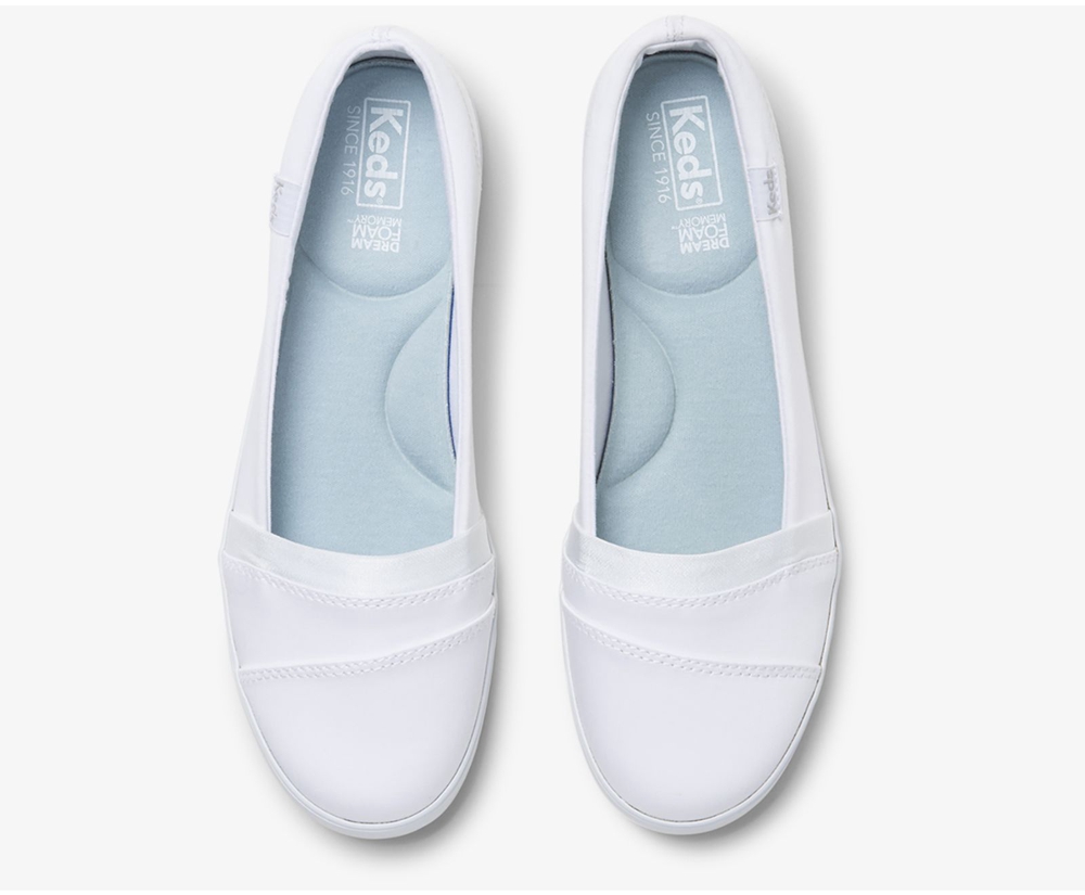 Slip Ons Keds Mujer Blancos - Carmel - 0693-DGEFJ